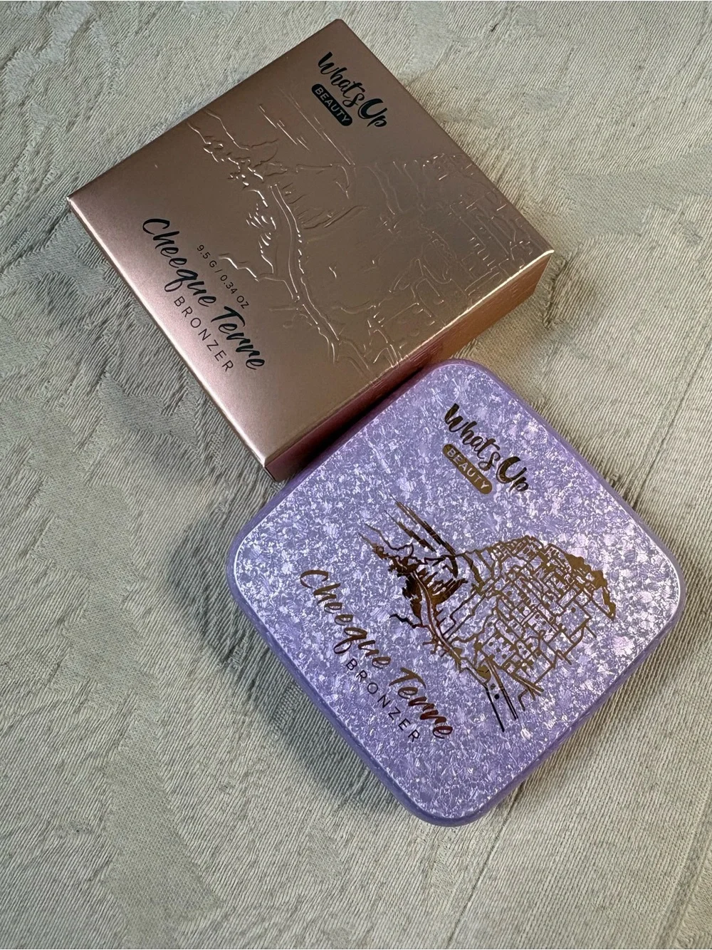 What’s Up Beauty Cheeque Terre Marbled Baked Powder Bronzer - Tan 30 BNIB